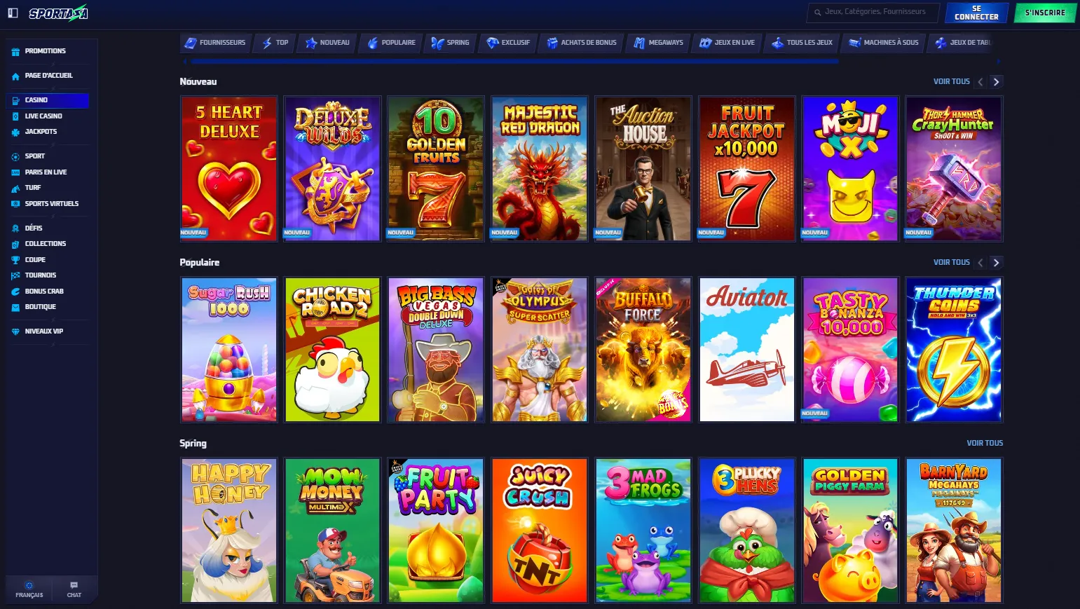 Casino en direct (Live Casino) avec croupiers